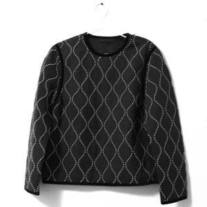 AW QUILTED SWEATSHIRT WITH HOURGLASS STUDWORK